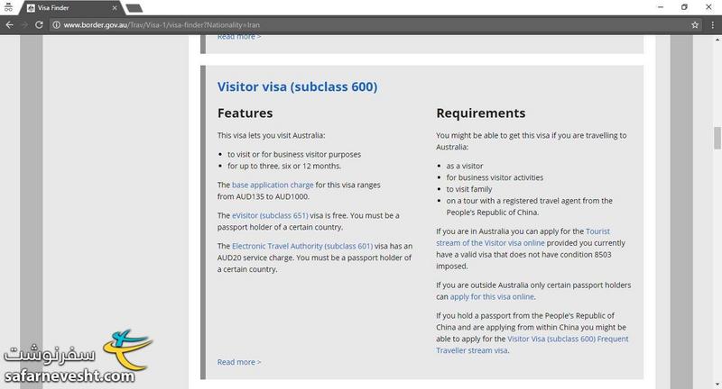 توضیحات کلی مرزبانی استرالیا در مورد ویزای توریستی کلاس ۶۰۰