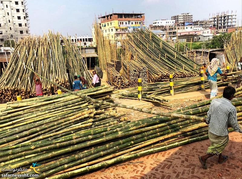 استفاده از بامبو در ساختمان سازی توی بنگلادش رواج داره