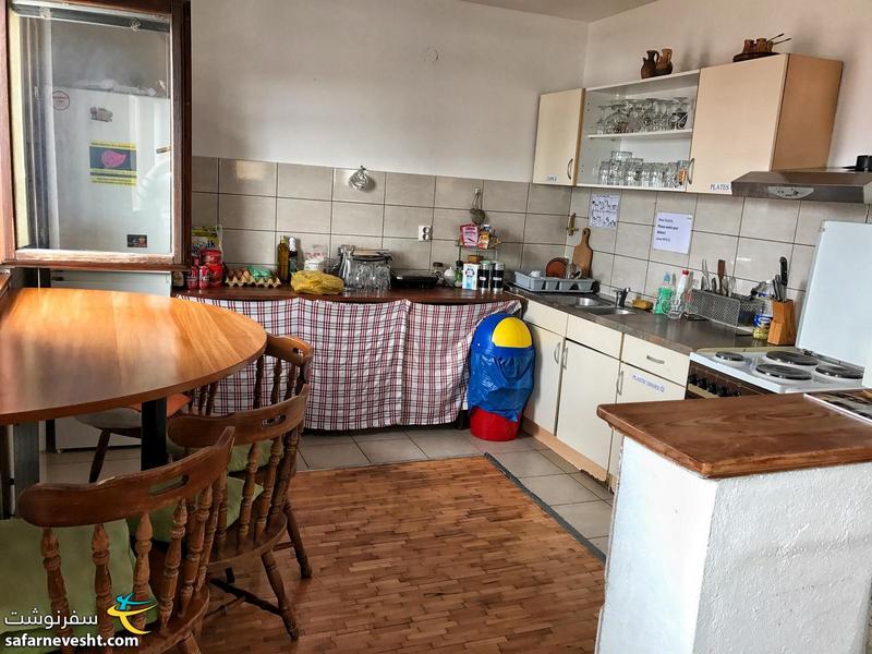 Haris hostel's kitchen in Sarajevo