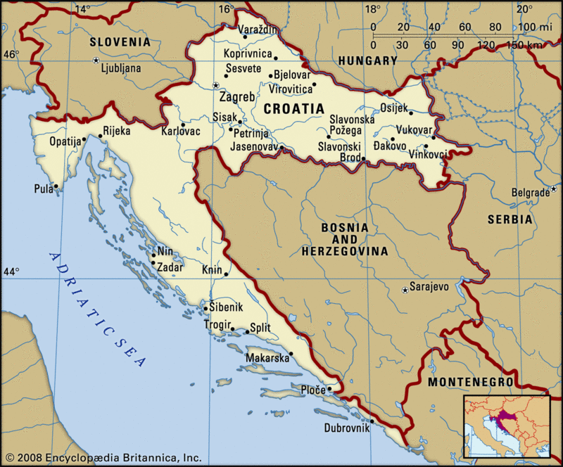 نقشه کرواسی