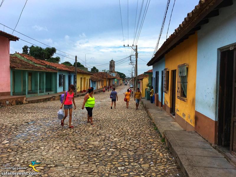 خیابان های سنگفرش شده شهر ترینیداد کوبا
