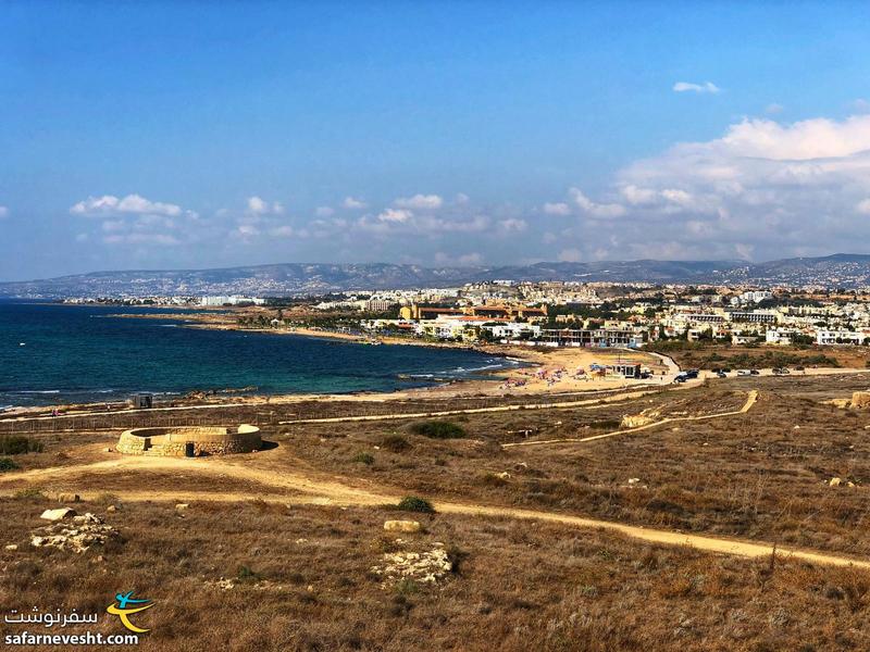 شهر پافوس و دریای مدیترانه در سواحل غربی قبرس