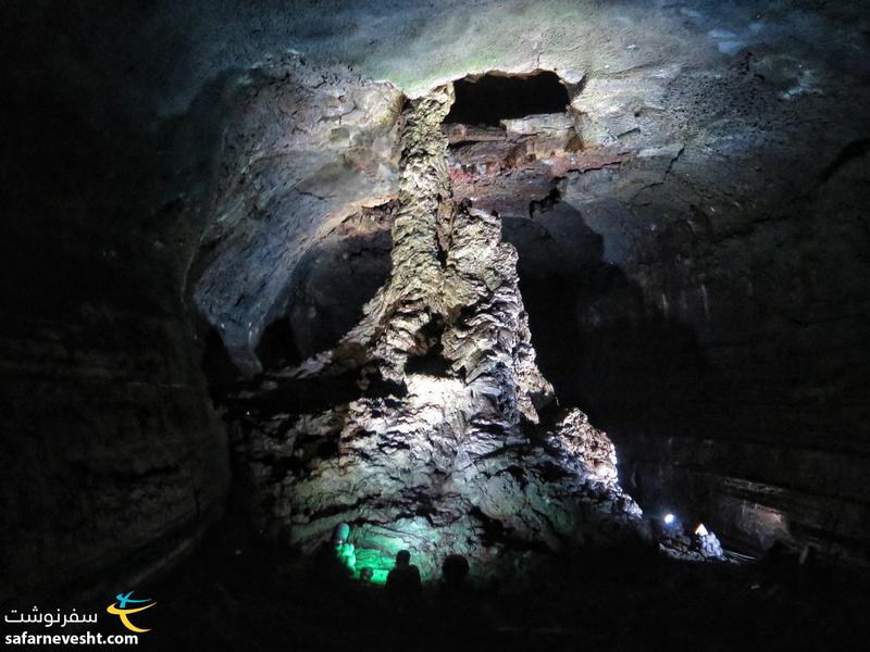 بزرگترین ستون گدازه ای در غار مانجانگل