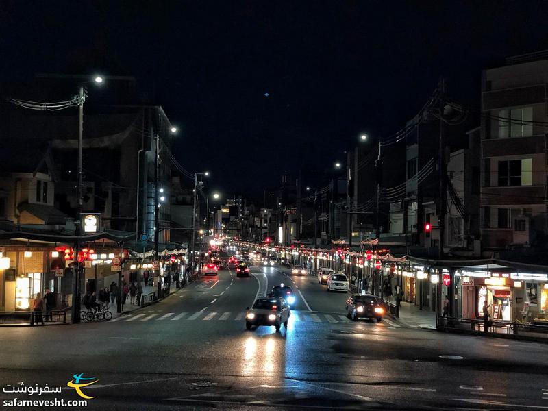 محله گیون کیوتو در شب