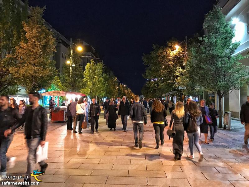 Mother Teresa Boulevard which is also Pristina's walking street