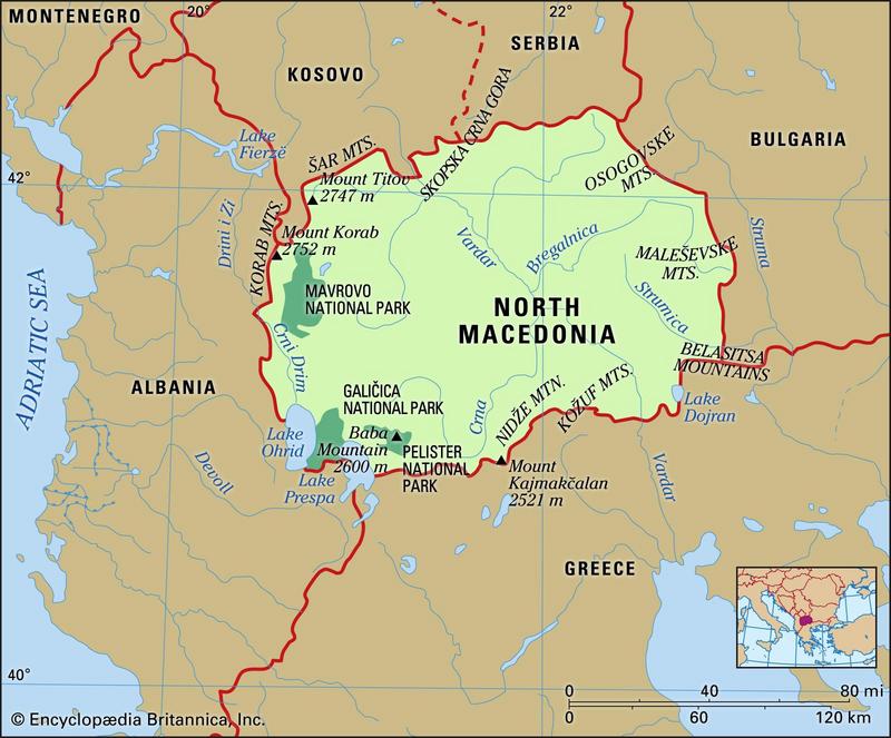 نقشه مقدونیه شمالی