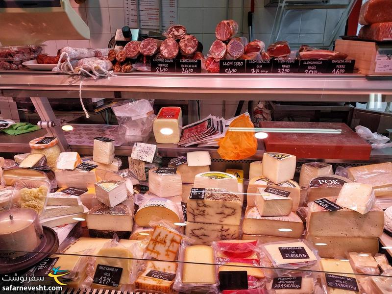 بازار محلی بارسلونا، انواع پنیر