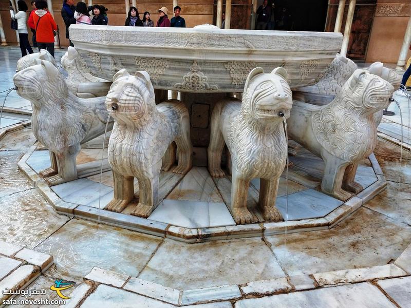 مجسمه های شیرها کاخ الحمرا