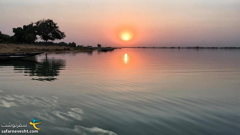 غروب آفتاب روی رود نیجر، شاهرگ حیاتی کشور مالی