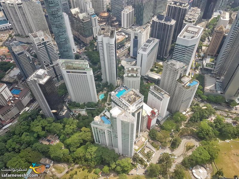 نمای شهر کوالالامپور از بالای برج