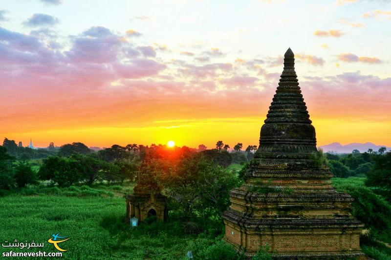 اولین طلوع خورشید در شهر باگان میانمار