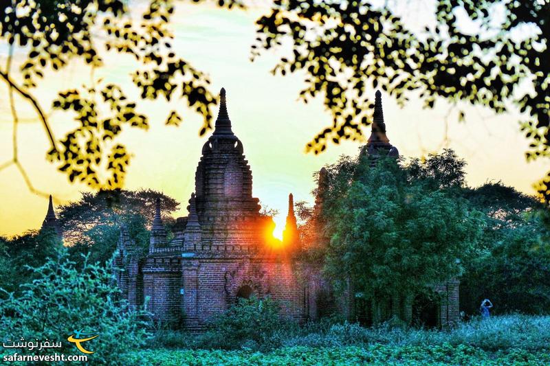 طلوع خورشید در باگان کشور برمه