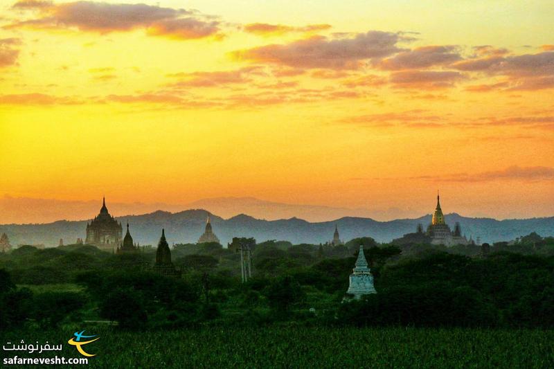 غروب زیبای باگان میانمار