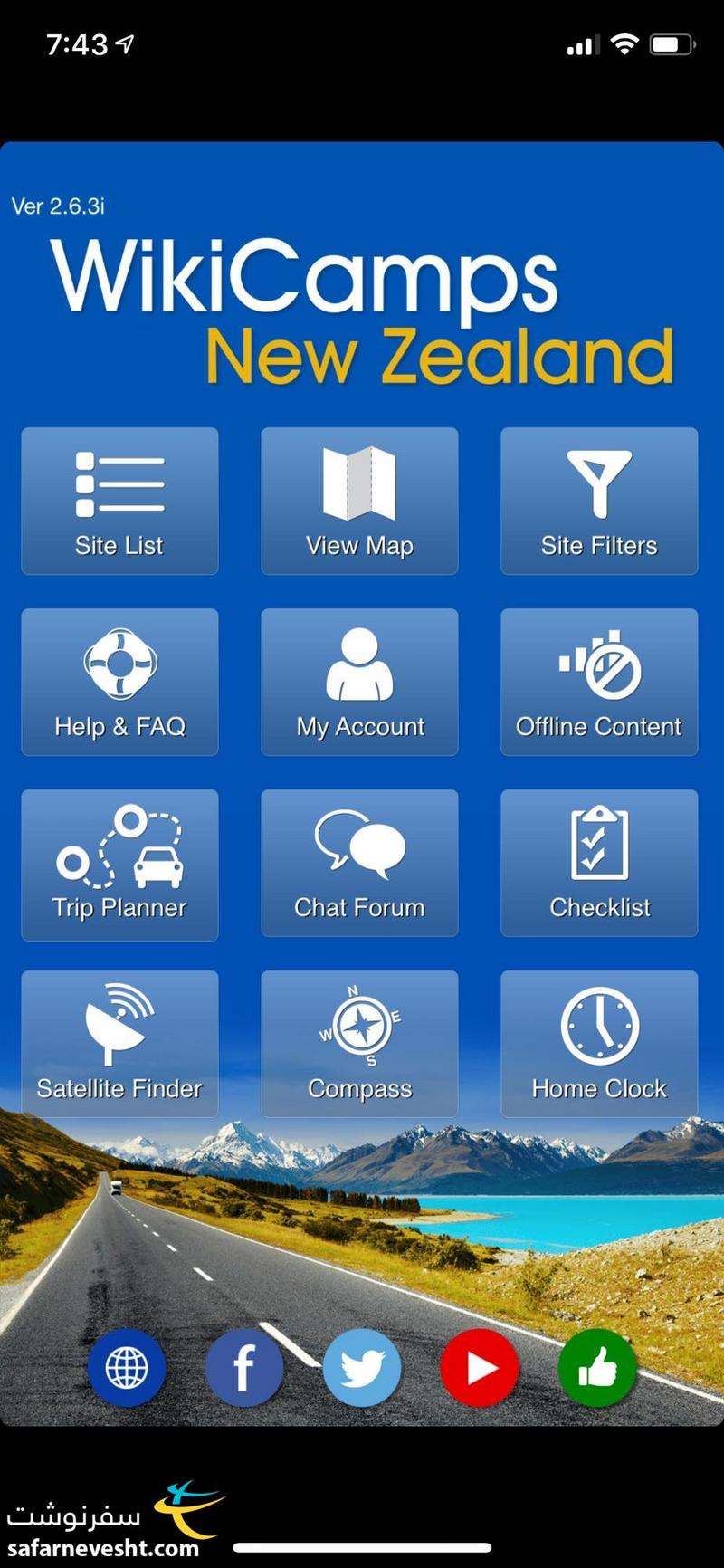 اپ ویکی کمپز نیوزلند که توی سفر خیلی کمک کرد
