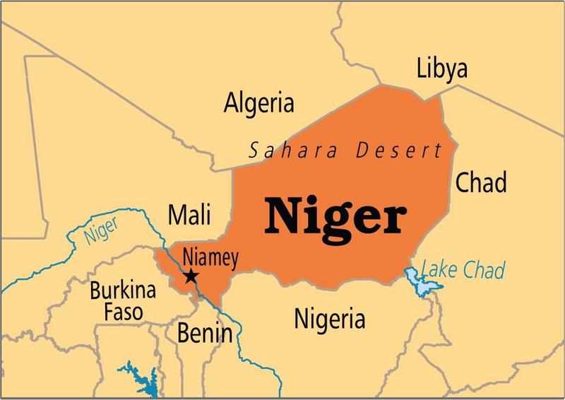 نقشه کشور نیجر، رودخانه نیجر و همسایه هاش. فاصله شهر نیامی تا کشور بنین توی ذهنتون بمونه