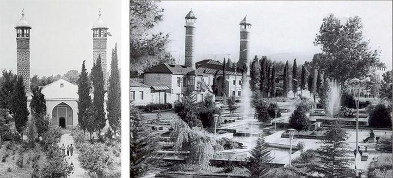 تصویری قدیمی از مسجد جامع آغدام در دوران قبل از جنگ قره باغ (عکس از اینترنت)
