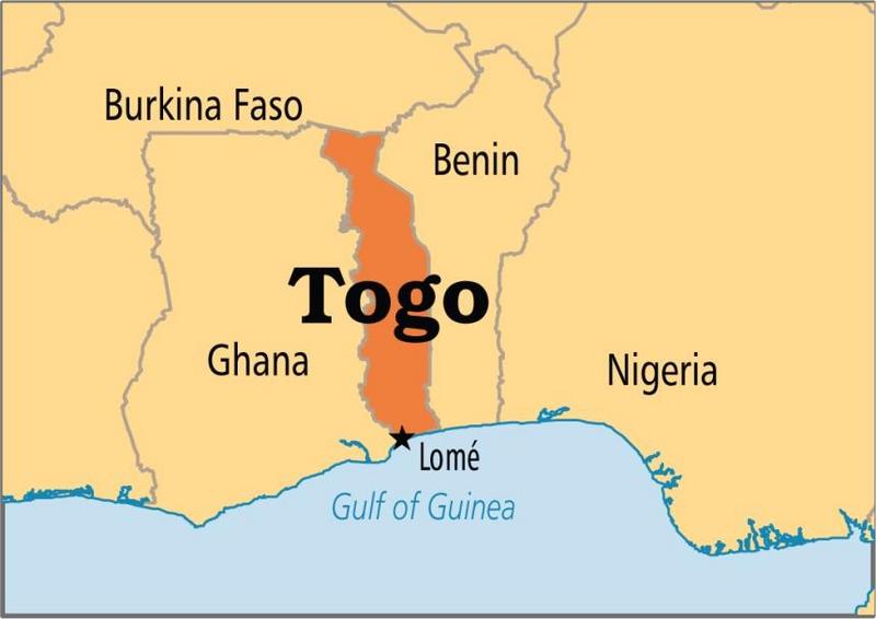 نقشه کشور توگو و همسایه هاش
